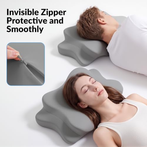 HOMBYS 2 Pack 100% Cotton Cervical Pillowcases (Only Pillowcase) - Image 5