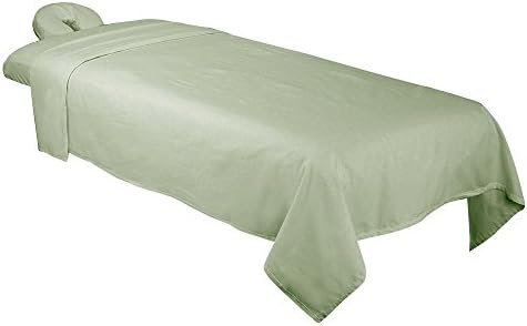 ForPro Premium Flannel 3-Piece Massage Sheet Set, Sage - Image 3