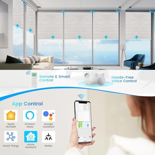 Motorized 100% Blackout Roller Shades – Custom Smart Blinds with Remote Control, Rechargeable Battery or Plug-in Motor, Tuya WiFi Optional, Home & Office Automatic Window Shades (Vibeke Greige/CH9427) - Image 2