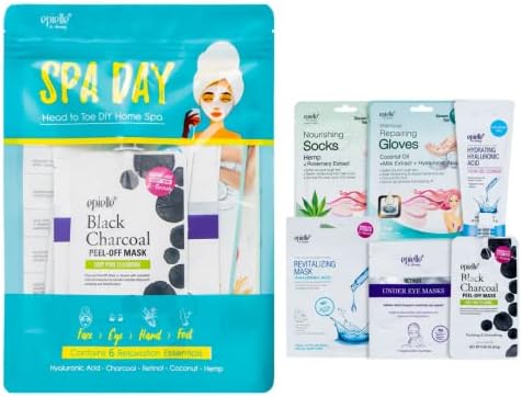 Epielle Spa Day Kit, 6 Relaxation Essentials, Hydrating & Detoxifying for Radiant Skin, At-Home Spa Kit, Self Care Gifts for Women, Korean Skin Care Set, Stocking Stuffers by Epielle