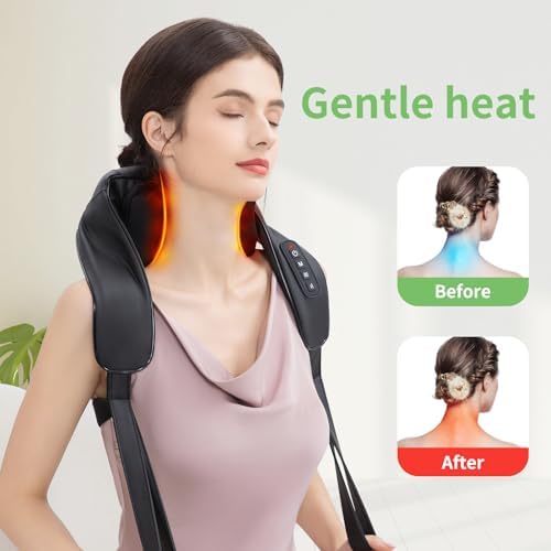 MASGRE Shiatsu Neck and Shoulder Massager, Cordless Back Massager with Heat - Image 5