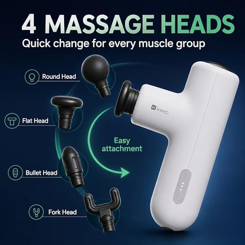 KEEP Heated Deep Tissue Mini Massage Gun, Lightweight Handheld Percussion Massager for Back, Arms and Legs, 4 Speeds & 12-15mm Amplitude for Muscle Soreness & Lactic Acid Relief - Image 4