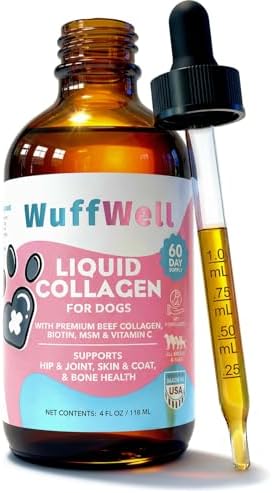 WuffWell Liquid Joint Support for Dogs, USA Made - Liquid Collagen by WuffWell