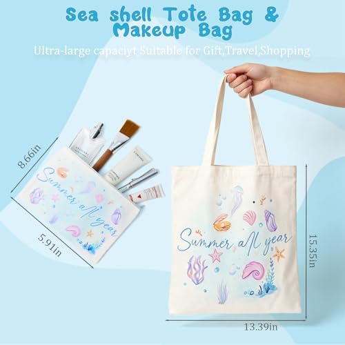 Gifts for Women, 10pcs Ocean Themed Happy Birthday Gifts for Women, Gift Basket Filled with Beach Lover Essentials Blue Ideas Inspirational w/ Seashell Tote Bag Thinking of You for Mom Sister Friend - Image 3