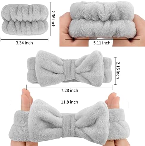 WHAVEL 6PCS Spa Headband and Wristbands Set, Face Wash Headband Wrist Bands for Washing Face Makeup Skincare Hair Band Skin Care Accessories Tools - Image 6