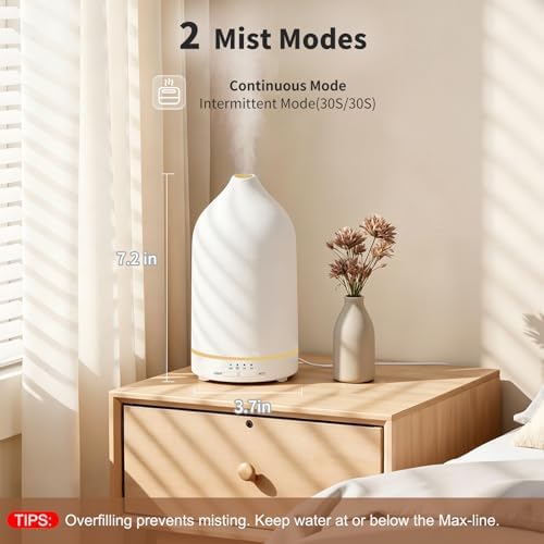 URPOWER 180mL Ceramic Essential Oil Diffuser Aromatherapy Diffuser for Home - Image 2