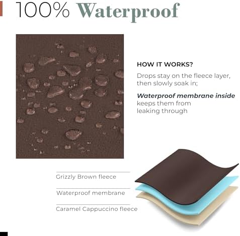 Callarome Waterproof Blanket for Bed & Couch Protection, Brown, 50"x60" - Image 6