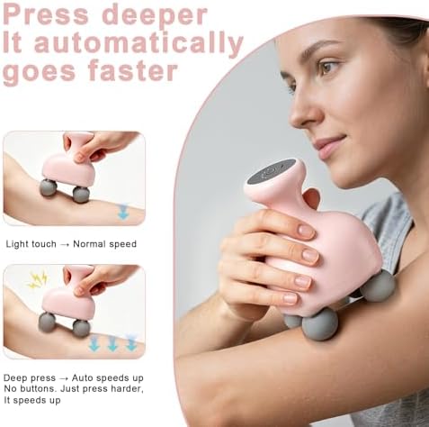 DEITY 4 Heads Handheld Massage Gun Deep Tissue, Electric Body Massager, Percussion Muscle Massager for Easing Shoulder and Back Tension, with Reverse Thrust Function - Image 3