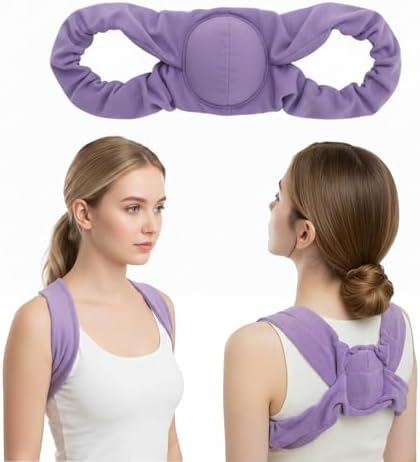 RNEMP® Sleep Upper Back Posture Corrector for Women, Ultra-Soft Lavender Back Brace for Sleeping, Lightweight & Airy, for All Night Spine Alignment & Morning Relief (Lavender Purple) by Unknown