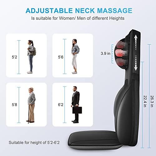 COMFIER Shiatsu Neck Back Massager with Heat, Adjustable Massage Chair Pad Back Support Massage Seat Cushion for Full Body Massager Gifts for Dad - Image 6