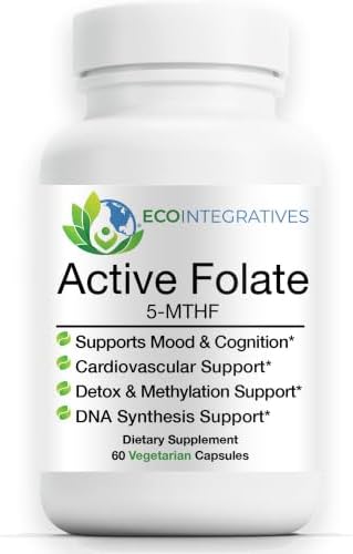Active Folate 5-MTHF - Methylfolate 1000mcg, 60 Capsules by EcoIntegratives