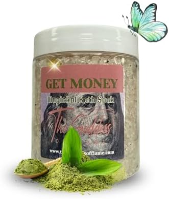 Get Money Bath Salts – Dead Sea Salt Bath Soak for Abundance, Confidence, Spiritual Cleansing & Ritual Use 12oz by TheGoddessofFlame