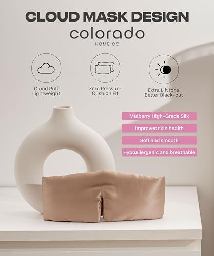 Colorado Home Co Cozy Silk Eye Mask - Blackout, Adjustable for Side Sleepers & Travel, Cloud Eye Covers, Mauve - Image 3