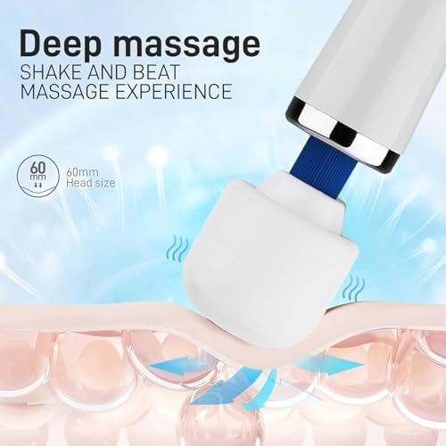 AEVEONE Personal Massage Device - Handheld Vibration Massager - Powerful Wired Wand - Best for Travel - Magic Stress Away - Perfect on Back Legs Hand Pains and Sports Recovery - White - Image 5