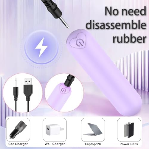 Mini Handheld Electric Back Massager Waterproof Quite Massager, Portable Massager for Back Neck Shoulder Body,Light Purple - Image 2