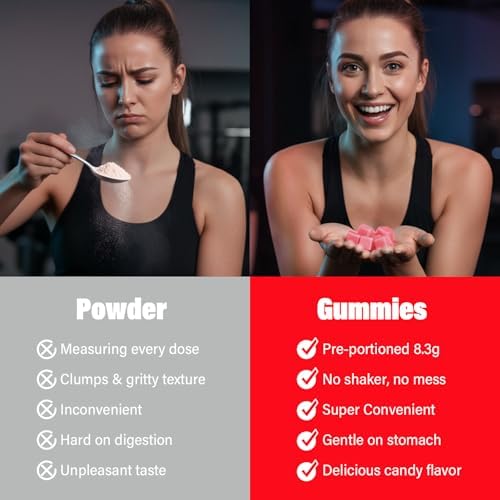 EAA Gummies - 2:1:1 BCAA Formula (8300mg) - Essential Amino Acids for Muscle Recovery & Endurance - Non-GMO, Gluten Free, Sugar Free, Vegetarian, Strawberry Flavor - 90 Count - Image 6