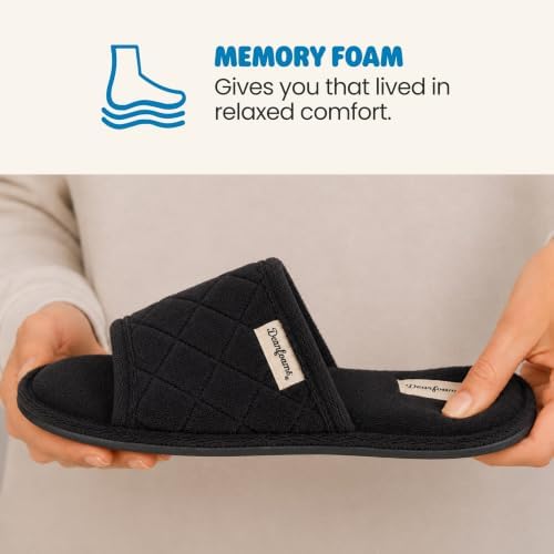 Dearfoams womens Slipper Memory Foam Summer House Shoe Beatrice Terry Slide - Image 4