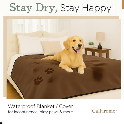 Callarome Waterproof Blanket for Bed & Couch Protection, Brown, 80"x90" - Image 2