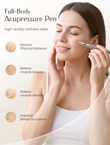 Acupuncture Pen, Premium Stainless Steel Acupressure Pen for Muscle Tension Pain Relief, Trigger Point Massage Pen Manual Reflexology Tool - Image 2