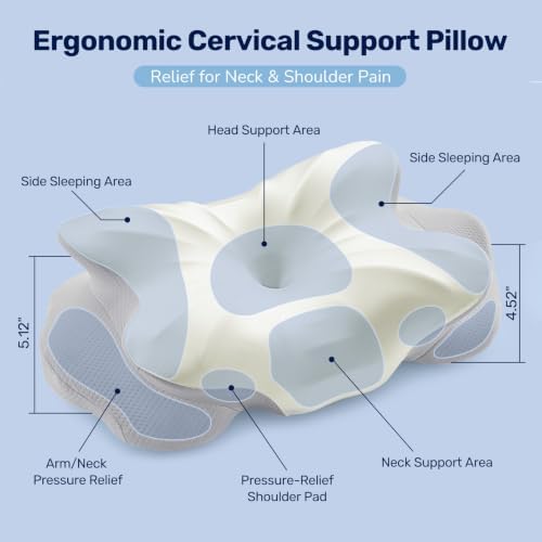 Sweetcrispy Cooling Silk Cervical Pillow for Neck Pain Relief, Ergonomic - Image 2