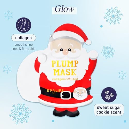 SpaLife Beauty Santa’s Workshop Christmas Face Mask Bundle | Korean Facial Masks | Hydrating, Soothing and Firming Sheet Mask Set | Christmas Face Masks for Women | Spa Party Favors | 12 Pack - Image 7
