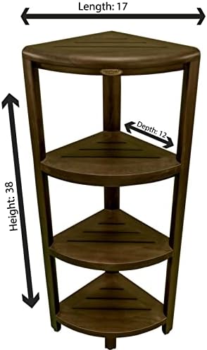 DecoTeak Teak 4 Tier Corner Shower Shelf – Free Standing Bathroom Caddy Space Saving Design | Designed for Moist Wet Spaces | Provides Organization & Storage - Image 3
