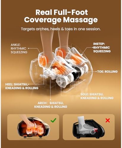 BOB AND BRAD Foot Massager Machine with Heat, FSA Eligible HSA Shiatsu Foot Massager for Plantar Fasciitis & Neuropathy with Kneading & Compression, Cordless Remote Control, Gift for Family, Size 14 - Image 5