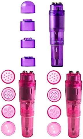 Mini Portable Small Massage Tool 4 Heads Massager Pocket for Women Neck Shoulder Face Back Foot Muscles (1PK Purple 2PK Pink) by Gajoin