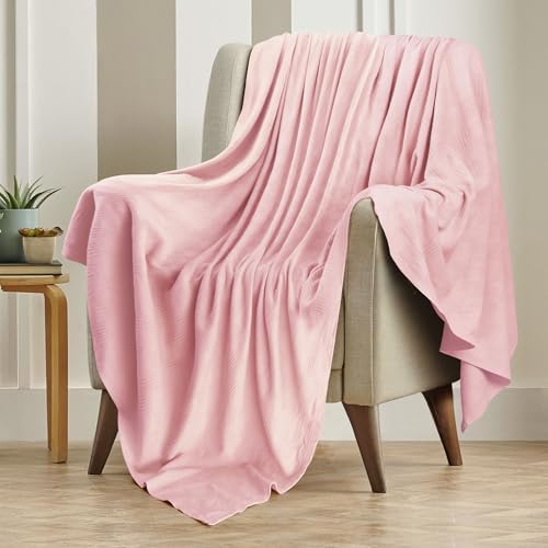 Utopia Bedding 100% Cotton Thermal Blanket Dusky Pink Queen, 90x90 Inches - Image 6