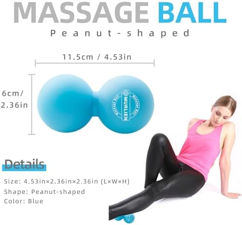 Peanut Massage Ball, Double Lacrosse Ball for Myofascial Release, Trigger Point Therapy, Muscle Relief, Acupoint Massage, Alleviating Neck, Shoulder, Back, Legs, or Muscle Tension - Blue - Image 6