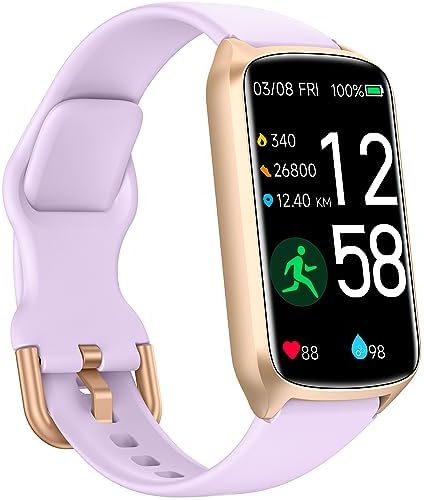 Amzhero Health Fitness Tracker with 24/7 Heart Rate, Blood Oxygen, Blood Pressure, Sleep Tracker, 5ATM Waterproof Activity Trackers with Step Tracker, Pedometer (S & L Bands Included) by smartwatch