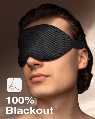 MABAO Sleep Mask for Side Sleeper, Eye Mask for Sleeping Women Men, Black - Image 4