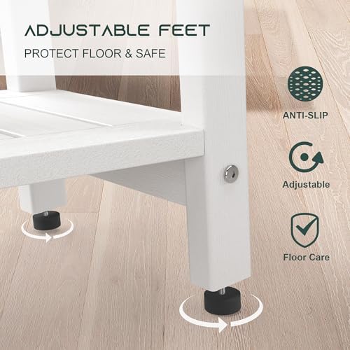 Waterproof HDPE Shower Bench for Inside Shower, Shower Stool, White - Image 5