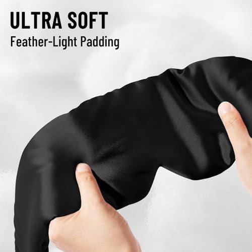 100% Mulberry Silk Sleep Mask, Large Eye Cover for Sleeping, Comfortable and Pressure-Free Sleeping Masks for Women Men, Completely Blackout (Black) - Image 3