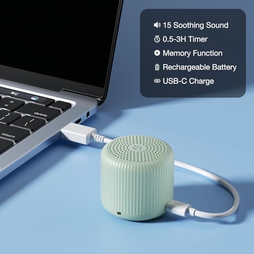 White Noise Machine Baby Portable Sound Machine,LEICEX Travel Sound Machine,15 Non-Looping Sound Timer and Memory Play, Mini White Noise Machine for Sleeping Office Travel （Mint） - Image 6