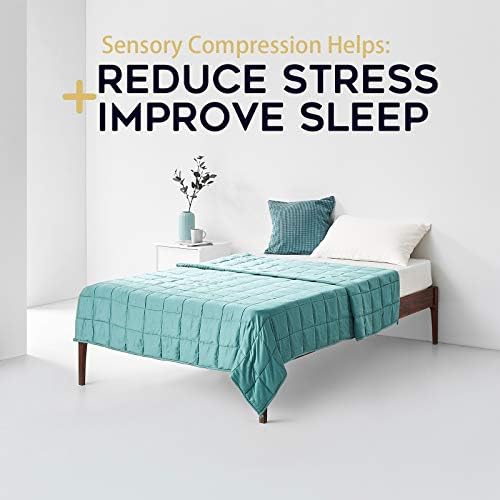YnM Cooling Weighted Blanket — Oeko-Tex Certified Material with Premium Glass Beads (Sea Grass, 60''x80'' 25lbs), Suit for One Person(~240lb) Use on Queen/King Bed - Image 3
