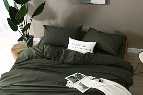 F.Y.Dreams 100% Washed Cotton Duvet Cover for Weighted Blanket 48x72 inches with 16 Ties, Zipper on Long Side/Forrest Green/Just Duvet Cover - Image 5
