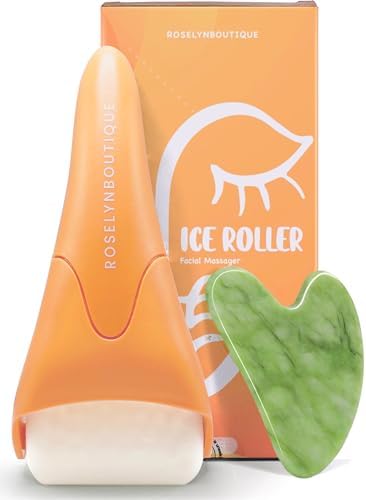 ROSELYNBOUTIQUE Ice Roller for Face & Gua Sha Facial Tools - Massager Self Care Gifts for Men Women Facial Skincare Tools (Orange) by ROSELYNBOUTIQUE