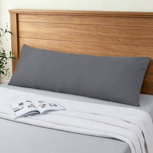 100% Egyptian Cotton 600 TC Waffle Weave Body Pillowcase with Zipper by ZaizaiHome