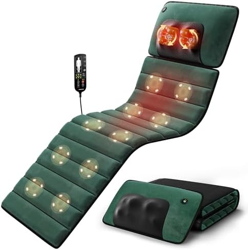 Full Body Massage Mat with Heat, 10 Motors, Detachable Massager Pad by HimoutaUS