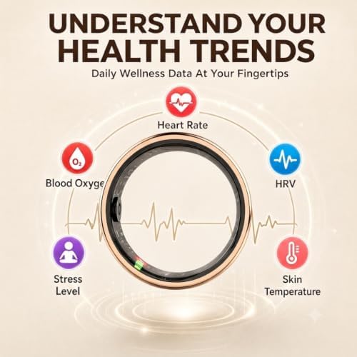 Frosted Glitter Smart Ring, Fitness & Health Tracker for Women Men - Image 4