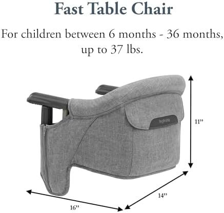 Inglesina Fast Table Chair, Stone Gray Melange - Portable Baby High Chair - for Babies & Toddlers up to 37 lbs - Fits Tables 0.8'' to 3.5'' Thick - Compact & Easy to Use - Travel Bag Included - Image 3