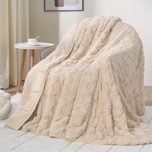 Drewin King Size Weighted Blankets for Adults 15lbs,Beige,80 x 87 inches by Home