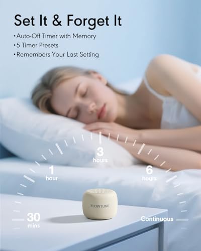 FLOWTUNE Sound Machine White Noise Machine for Baby Adults, 18 Non-looping Sounds, Timer, Memory Function, Portable Sleep Sound Therapy Gift (Putty) - Image 5