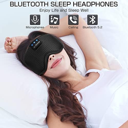 Sleep Headphones Sleep Mask with Bluetooth Headphones, LC-dolida Eye Mask for Sleeping Eye Pillow Sleeping Headphones for Side Sleepers Thin Speaker Cool Gadgets Gifts for Men&Women - Image 4