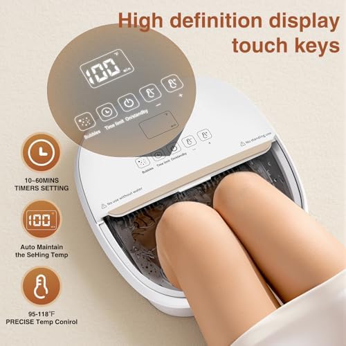 Pedicure Foot Spa with Bubble and Heat,Collapsible Foot Soaking Tub with Remote Control,Pedicure Tools for Feet,Foot Bath Soak Tub Gift for Women/Men,Mom/Dad - Image 4