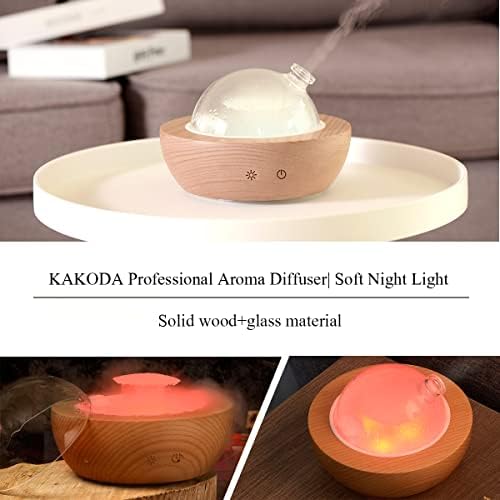 Glass Essential Oil Diffuser,Real Wood Base,The 2025 Upgrade Aromatherapy Diffuser,Aroma Diffuse Humidifier,LED Light in 7 Colors，Suitable for Home Office Bedroom（Non-Glass Reservoir） - Image 6