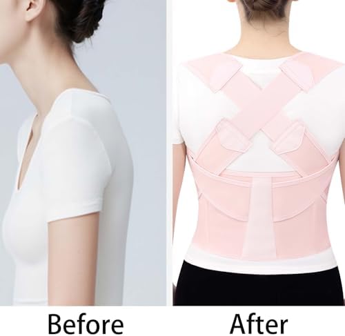 Back Brace Posture Corrector for Women and Men Upgraded Dynamic Traction Correction System Adjustable Shoulder Support Straightener Helps Reduce Upper Lower Back Pain Suitable for Hump Scoliosis Pink XX-Large - Image 4