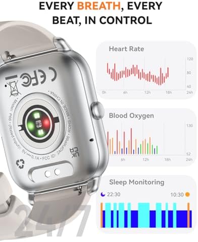 Smart Watches for Men Women, Fitness Tracker with Activity Counter/Sleep Monitor, IP68 Waterproof Smart Watch for Android iPhone iOS Compatible (Starlight, 1.83) - Image 4