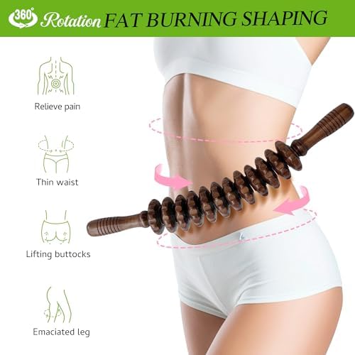 Wood Therapy Massage Roller Stick for Muscle Relief & Cellulite Reduction - Image 4